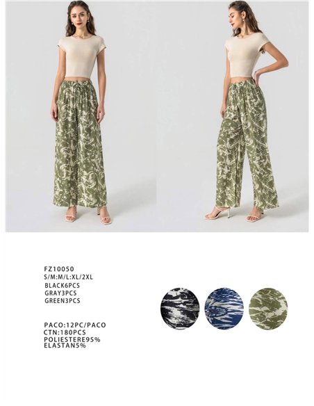 Calças palazzo com estampa em aquarela