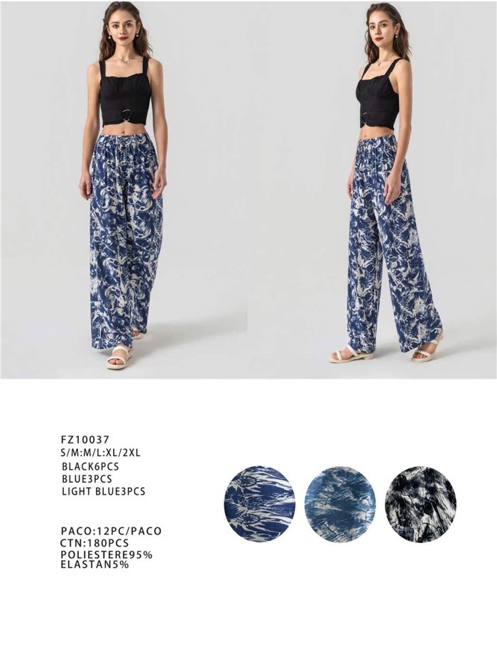 Calças palazzo com estampa abstrata