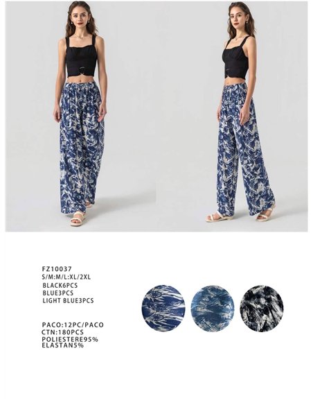 Calças palazzo com estampa abstrata