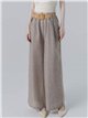 Pantalón palazzo con cinturón efecto lino