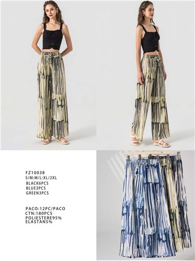 Calças palazzo com estampa abstrata de listras 2