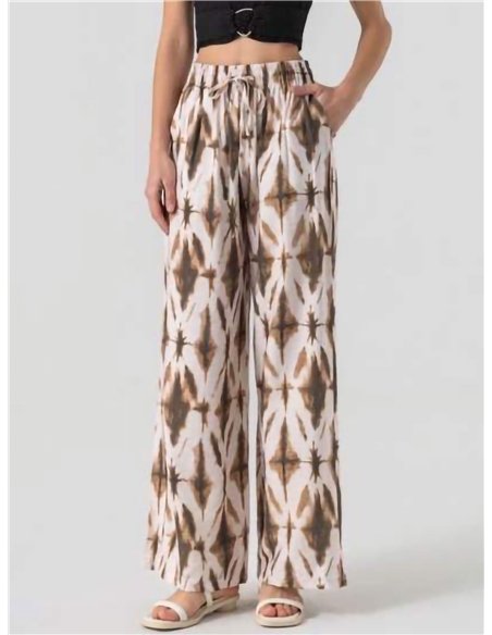 Calças palazzo com estampa tie-dye