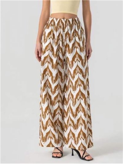 Pantaloni palazzo con stampa geometrica