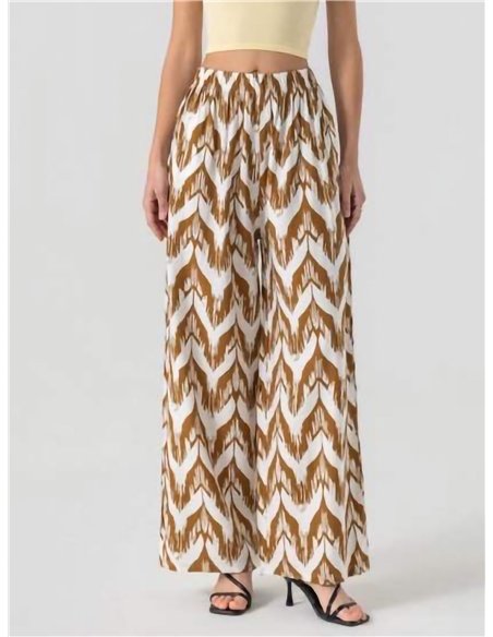 Pantaloni palazzo con stampa geometrica