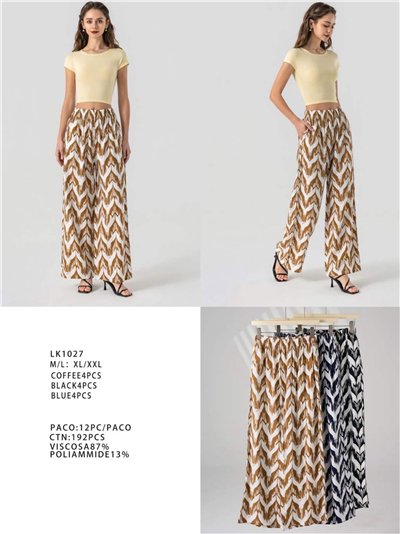 Pantaloni palazzo con stampa geometrica 2