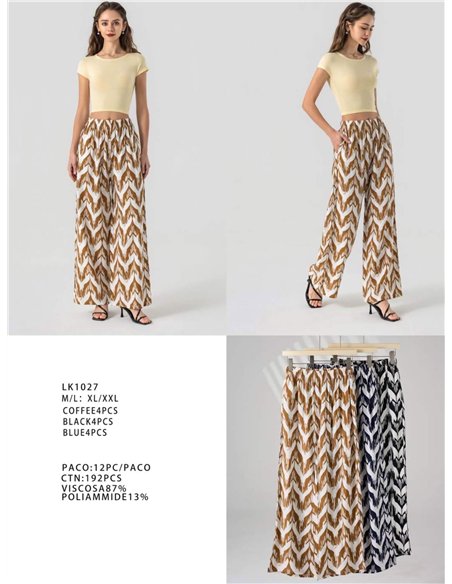 Pantaloni palazzo con stampa geometrica