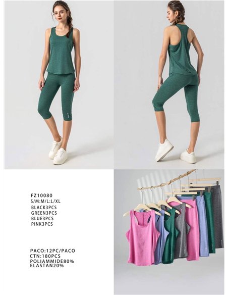 Conjunto deportivo de top y legging pirata