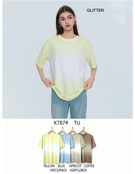 Camiseta oversize degradada