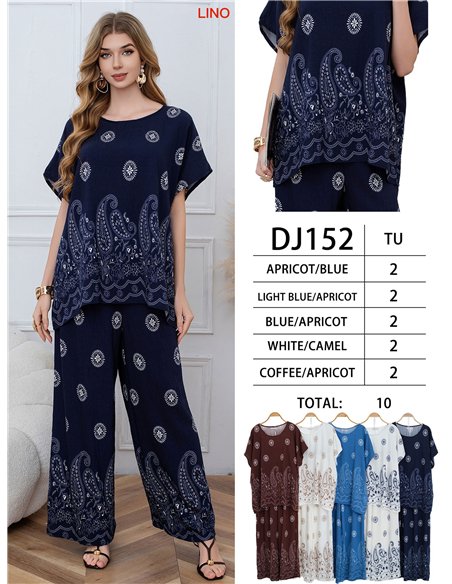 Set aus Kaschmirbluse und weit geschnittener Hose