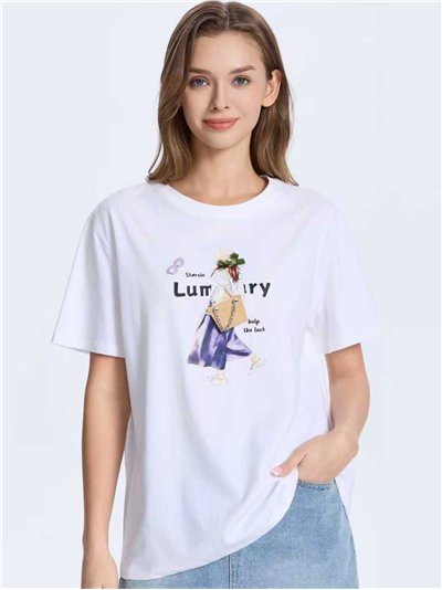 Camiseta estampada girl chic