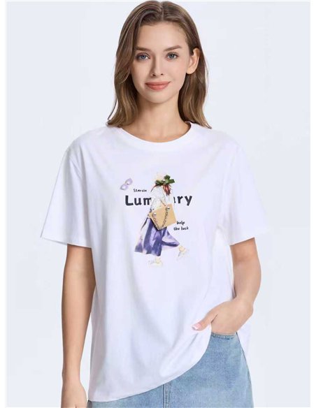 t-shirt stampata chic da ragazza