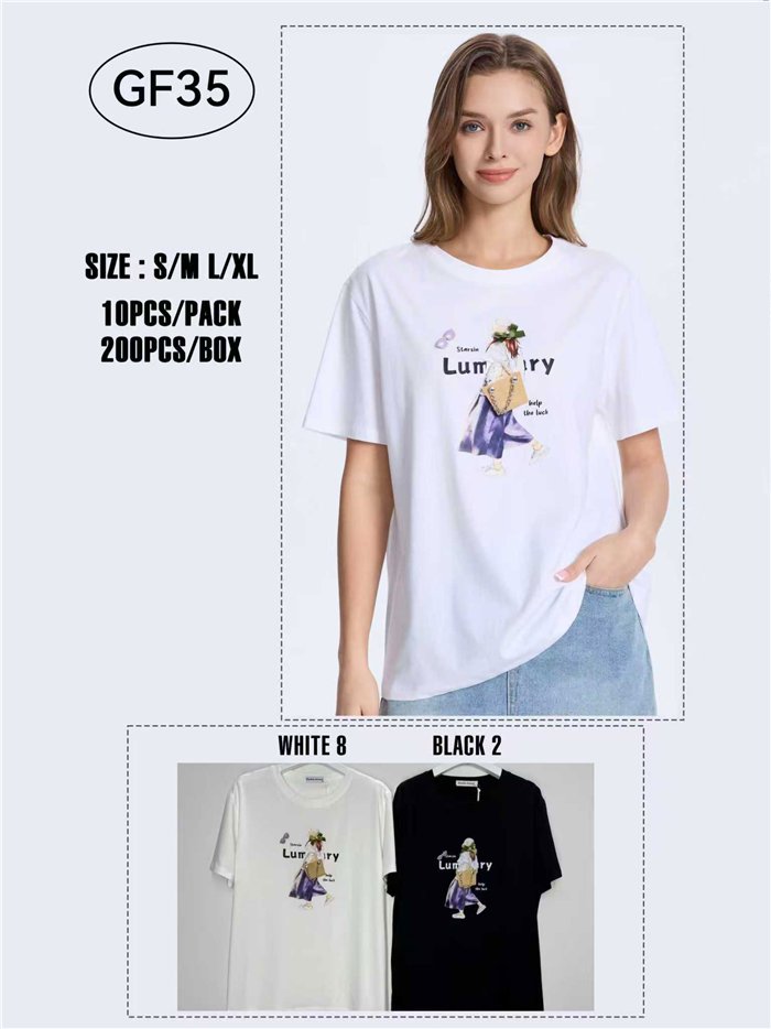 t-shirt stampata chic da ragazza