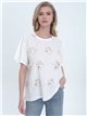 Camiseta bordada floral con lentejuelas