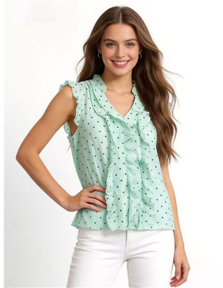 Blusa lunares con volantes