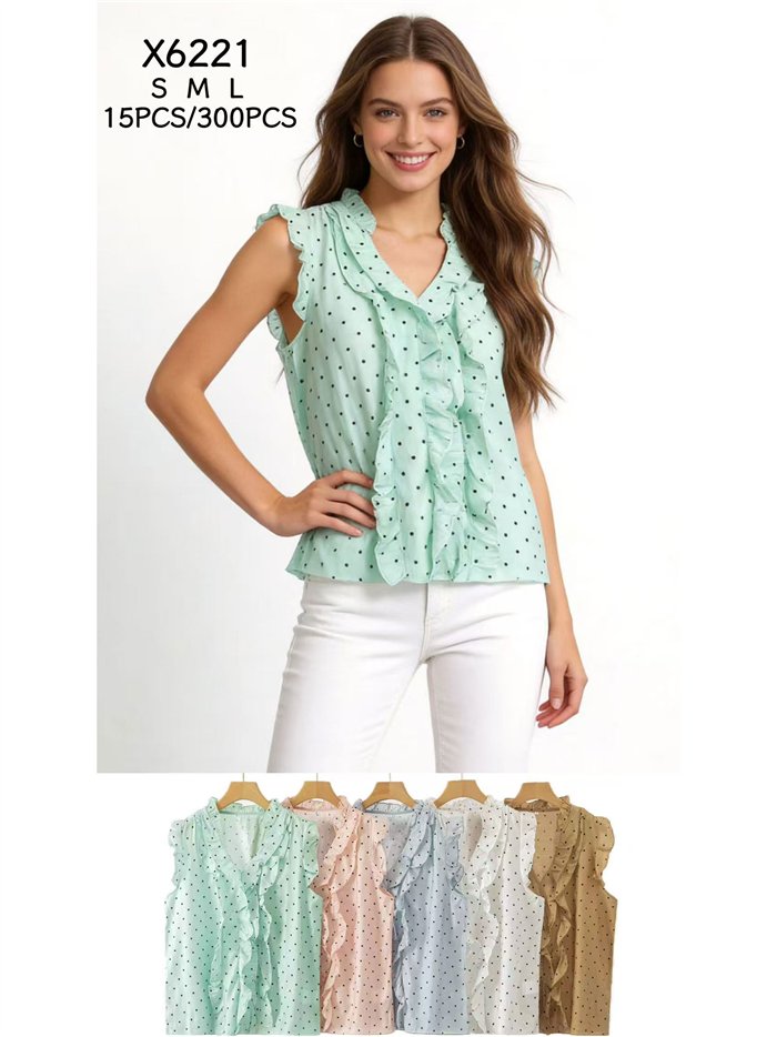 Blusa lunares con volantes