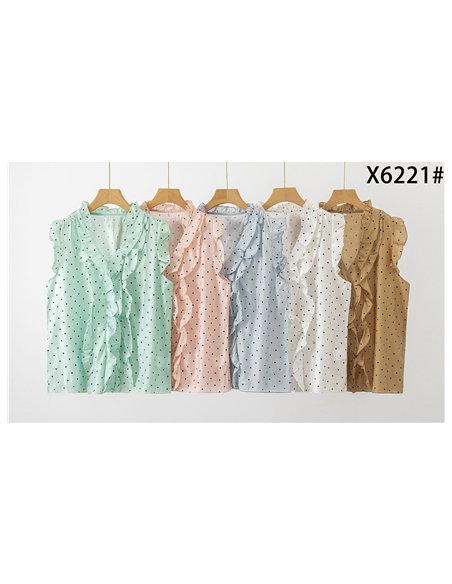Blusa lunares con volantes