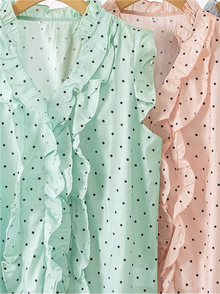 Blusa lunares con volantes