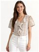 Blusa cuadros con volante