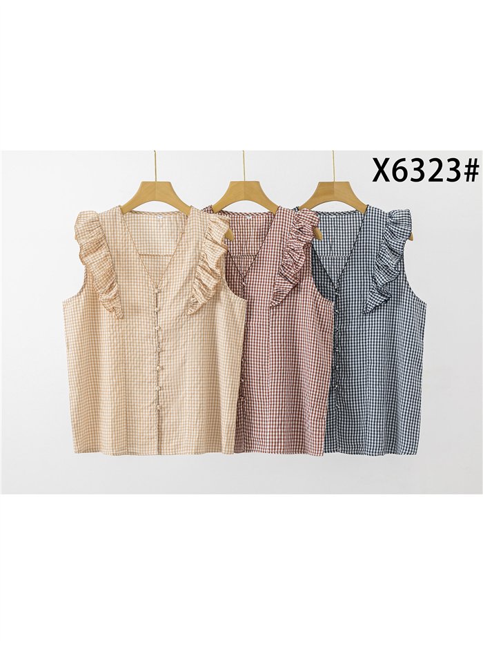 Blusa vichy con volantes