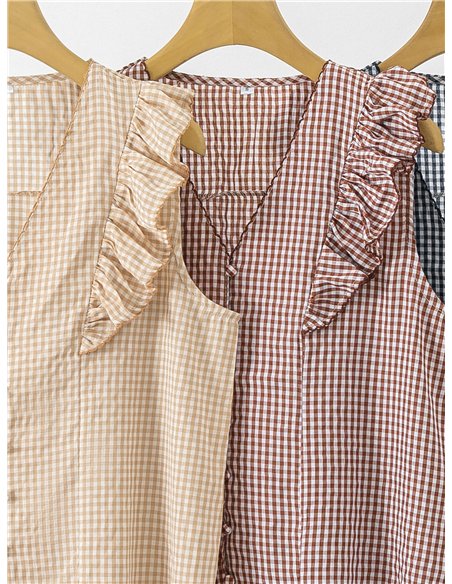 Blusa vichy con volantes