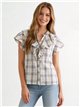Camicetta a quadri con volant