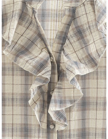 Camicetta a quadri con volant