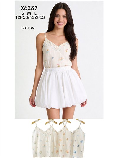 Floral lace-trim camisole 2