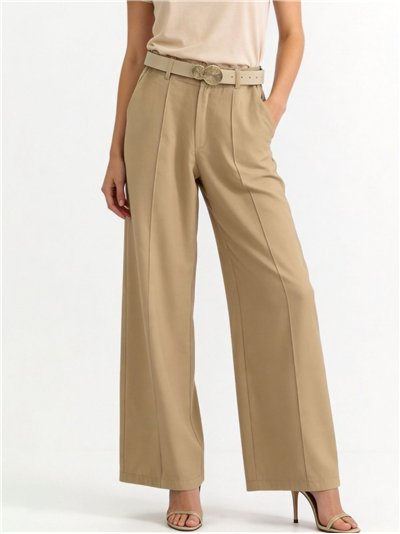 Pantalon à jambes larges avec ceinture