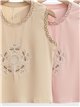 Top sin mangas con bordado de mariposas