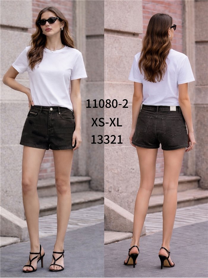 Shorts vaqueros negro