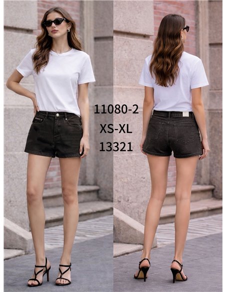 Shorts vaqueros negro