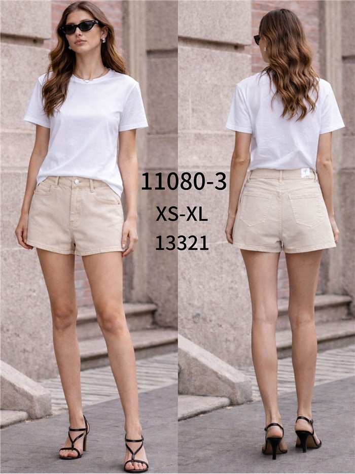 Shorts vaqueros beige