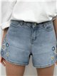 Shorts vaqueros flores bordadas