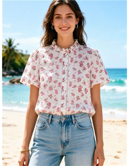 Blusa floral romántica