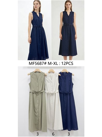 Vestido midi cinturón 2