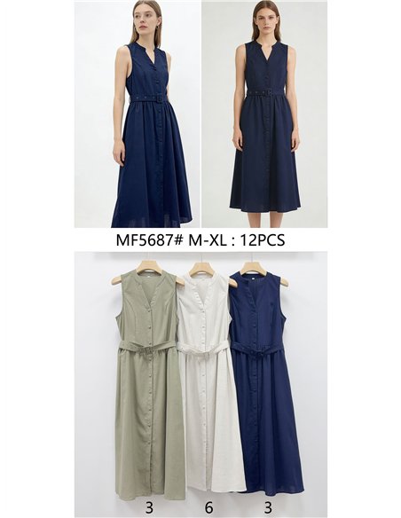 Vestido midi cinturón