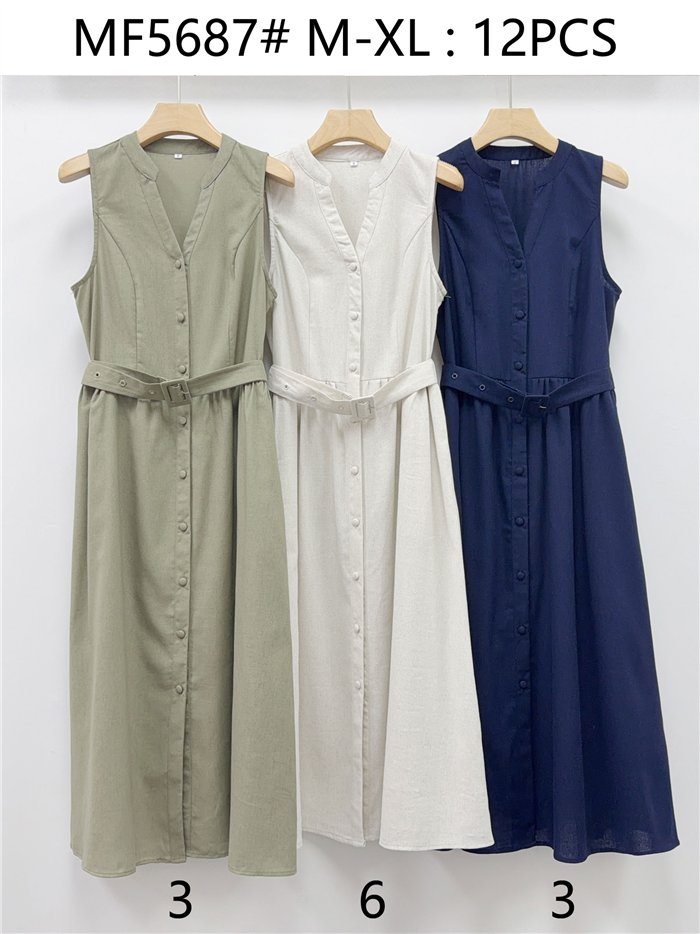 Vestido midi cinturón