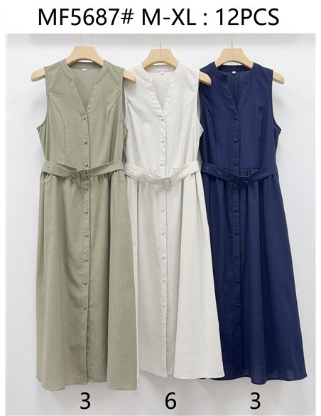 Vestido midi cinturón