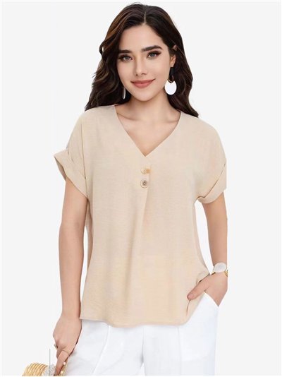 Blusa de pico con botones
