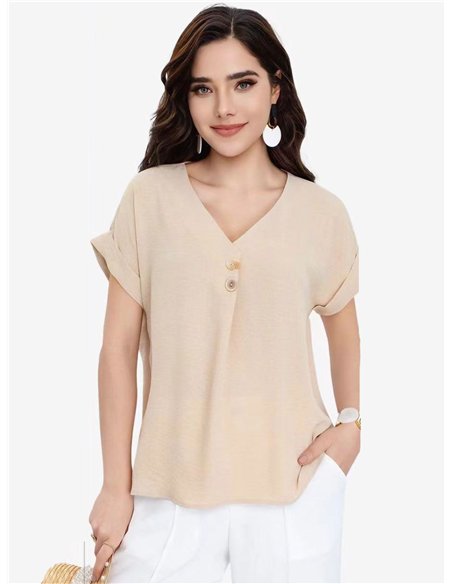 Blusa de pico con botones