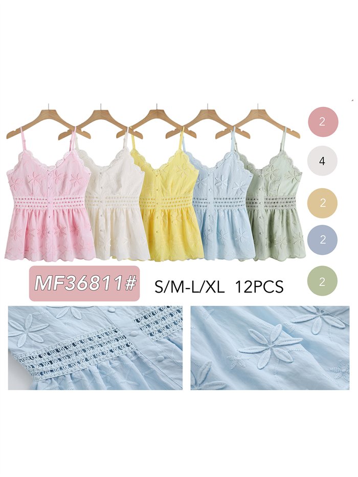 Top lencero bordado peplum con crochet