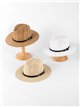 Raffia fedora hat with buckle trim