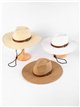 Wide brim raffia sun hat with buckle trim