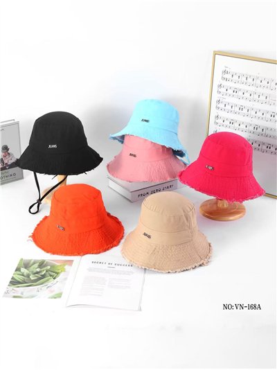 Gorro bucket con borde desflecado 2