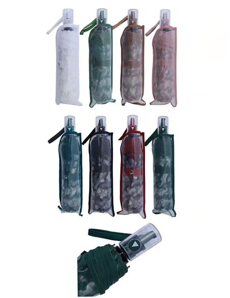 Paraguas plegable automático transparente estampado