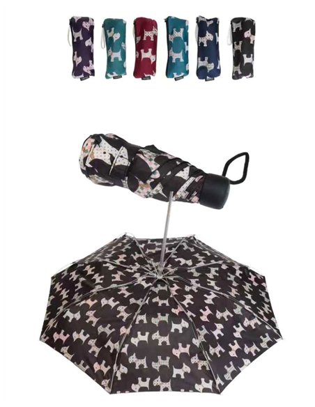 Paraguas plegable estampado perros