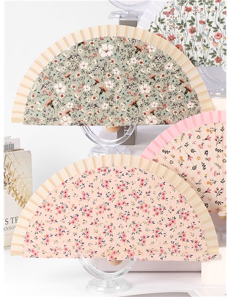 Abanico madera floral liberty