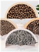 Abanico madera animal print