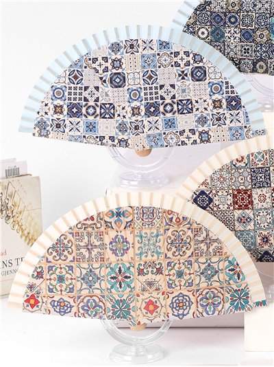 Abanico madera azulejo