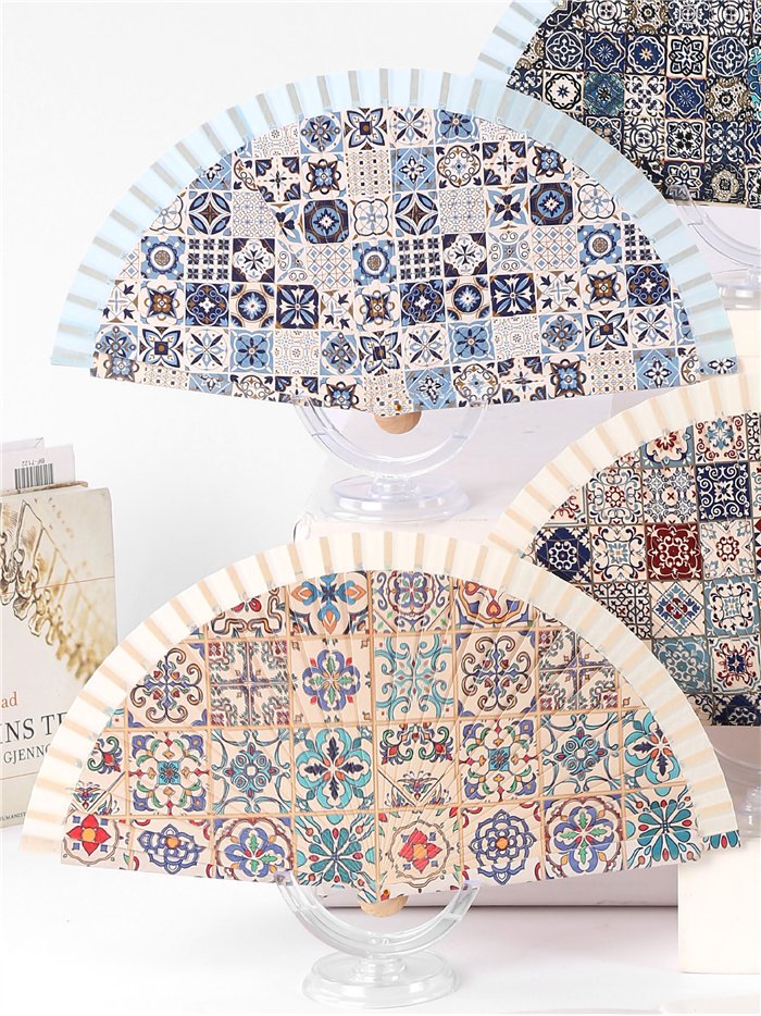 Abanico madera azulejo